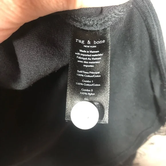 Rag & Bone Rugby Lace Polo Shirt Women’s S Black Edgy Chic Dark Academia - Picture 8 of 8